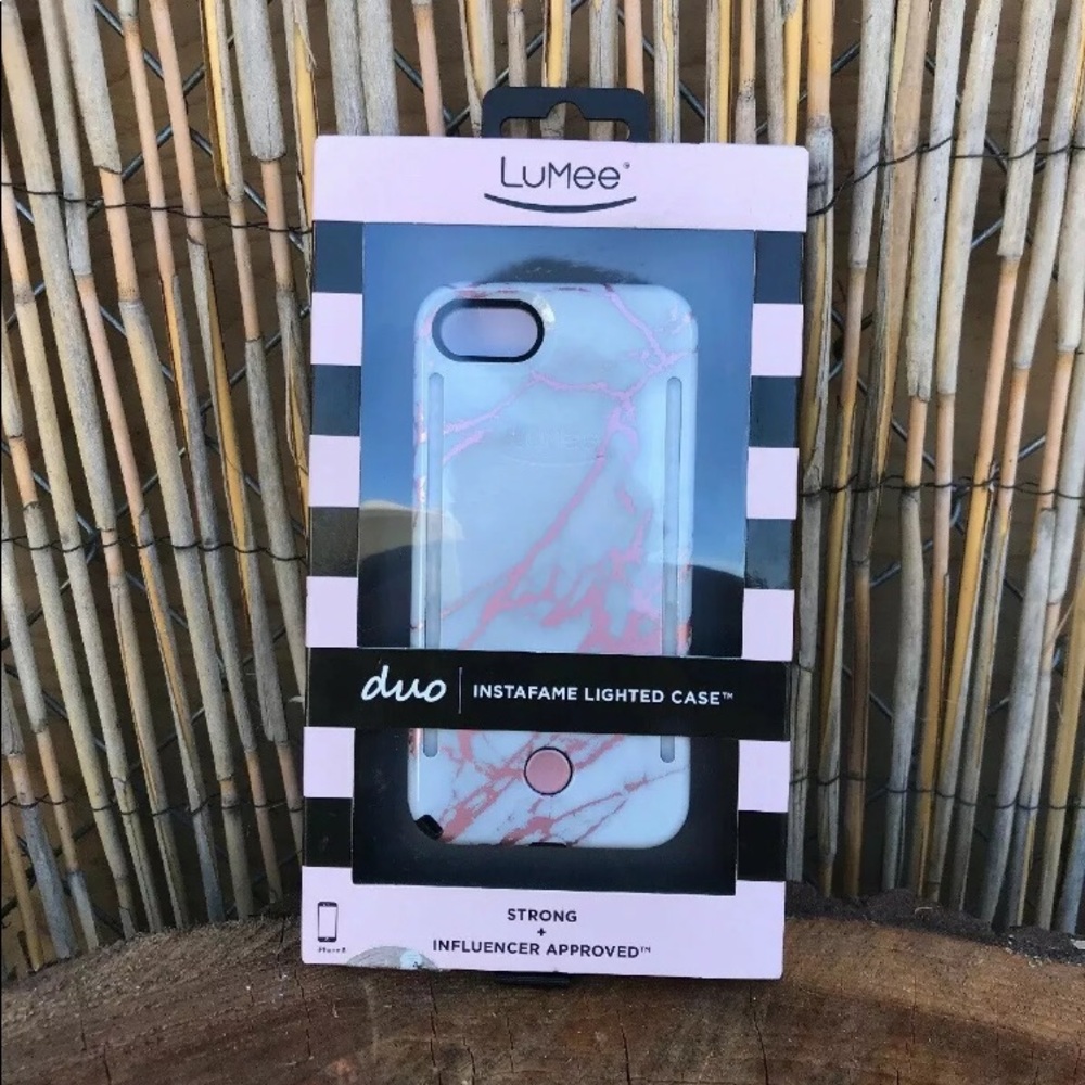 Lumee Duo Instaflame Lighted Case Rose Marble